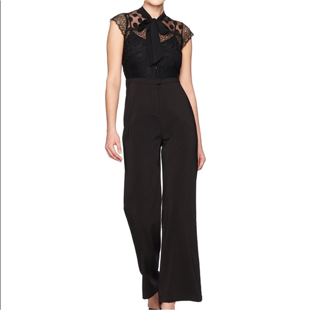 Madelyn Rae Black Lace-Top Jumpsuit